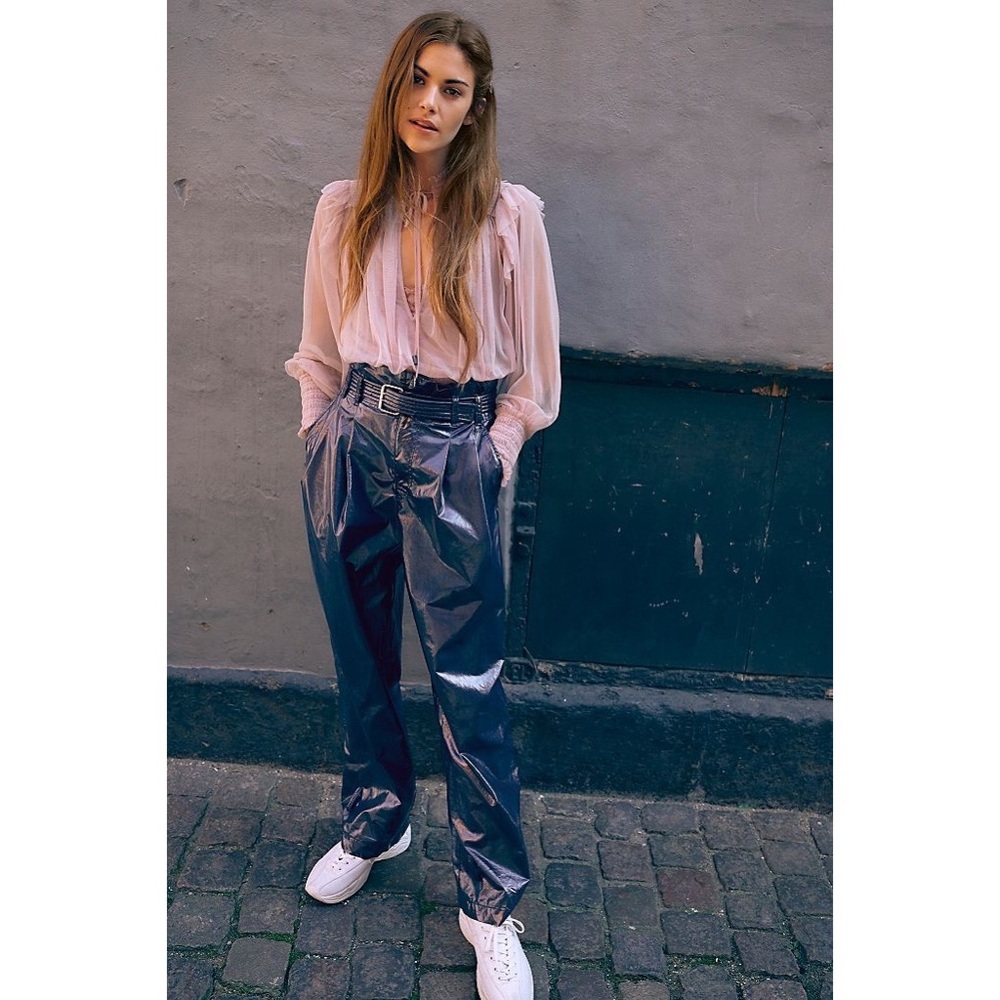 Free People Trousers Faux Leather Wonder Woman 12